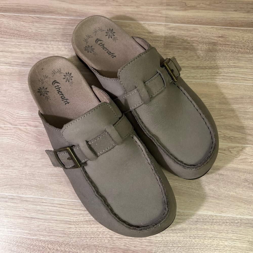 Therafit Terri Nubuck Slip-On Loafer Clog, Size 39/8.5-9